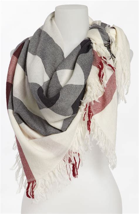 nordstrom burberry check merino wool scarf